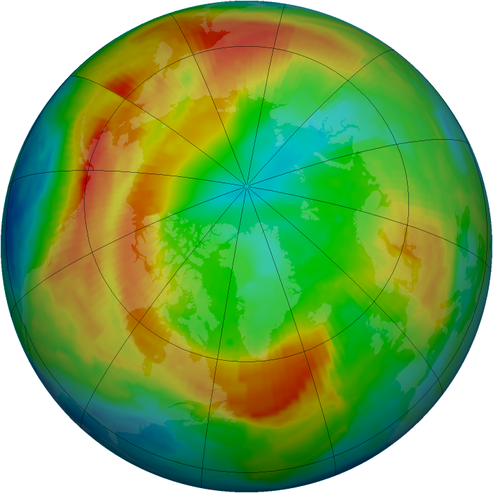 Arctic ozone map for 27 February 1997